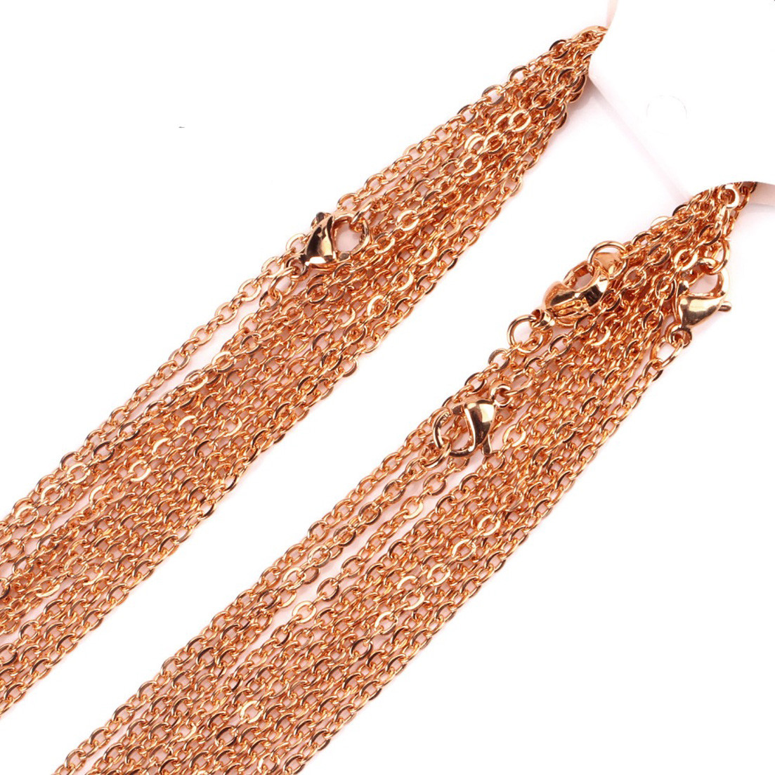 10pcs/lot 1.5/2/2.5/3.2mm Stainless Steel Oval Cross Chain Necklaces Wholesale