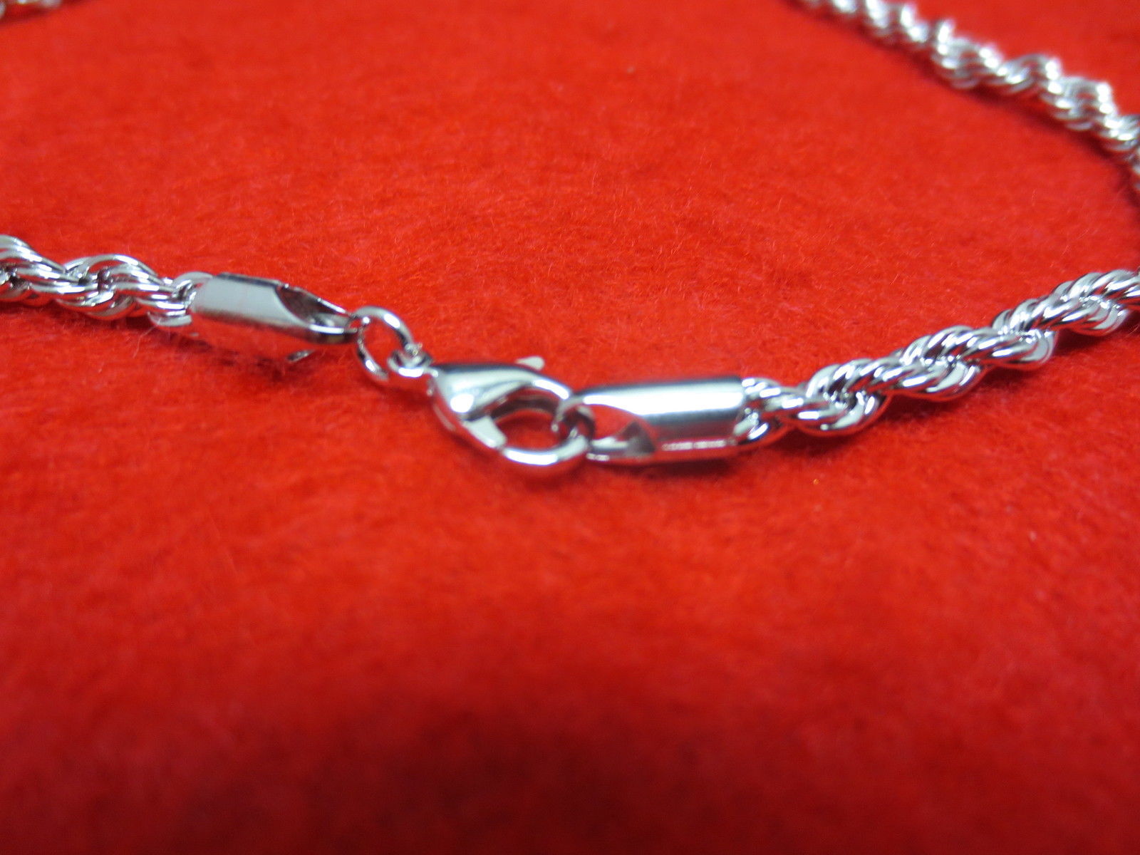 30 INCH 14KT WHITE GOLD PLATED 3MM ROPE CHAIN NECKLACE