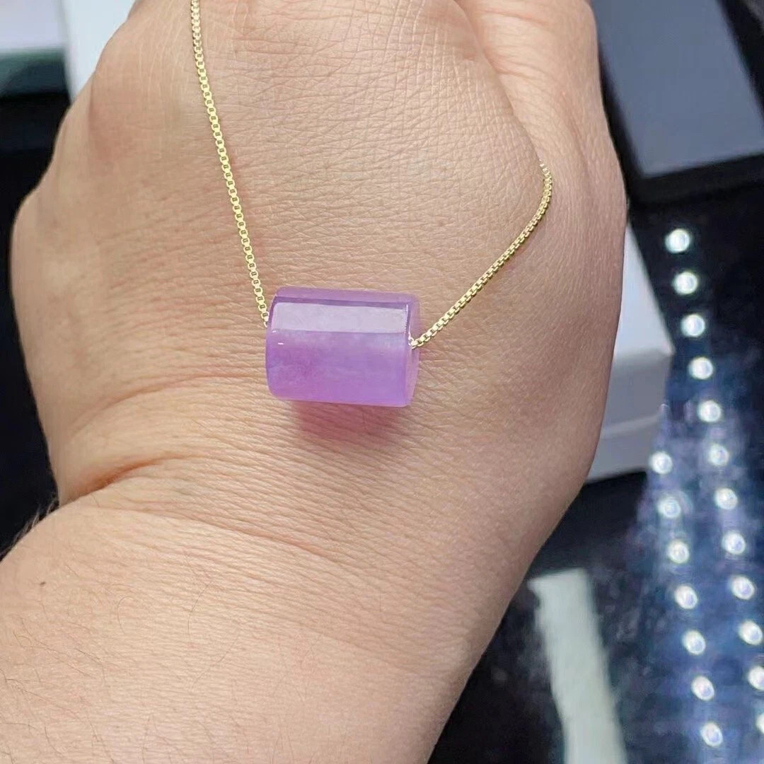 Natural Ice purple Jade jadeite Beads Lucky Amulet Pendant&Necklace jewelry 转运珠