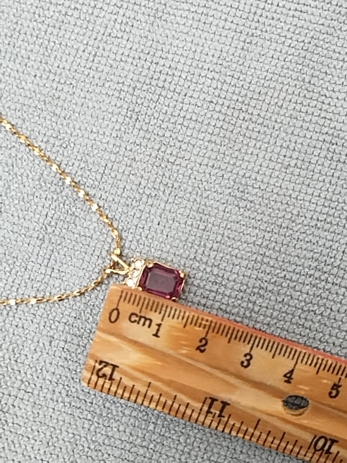 Custom Ladies Necklace With Purple And Colorless Stones Pendant