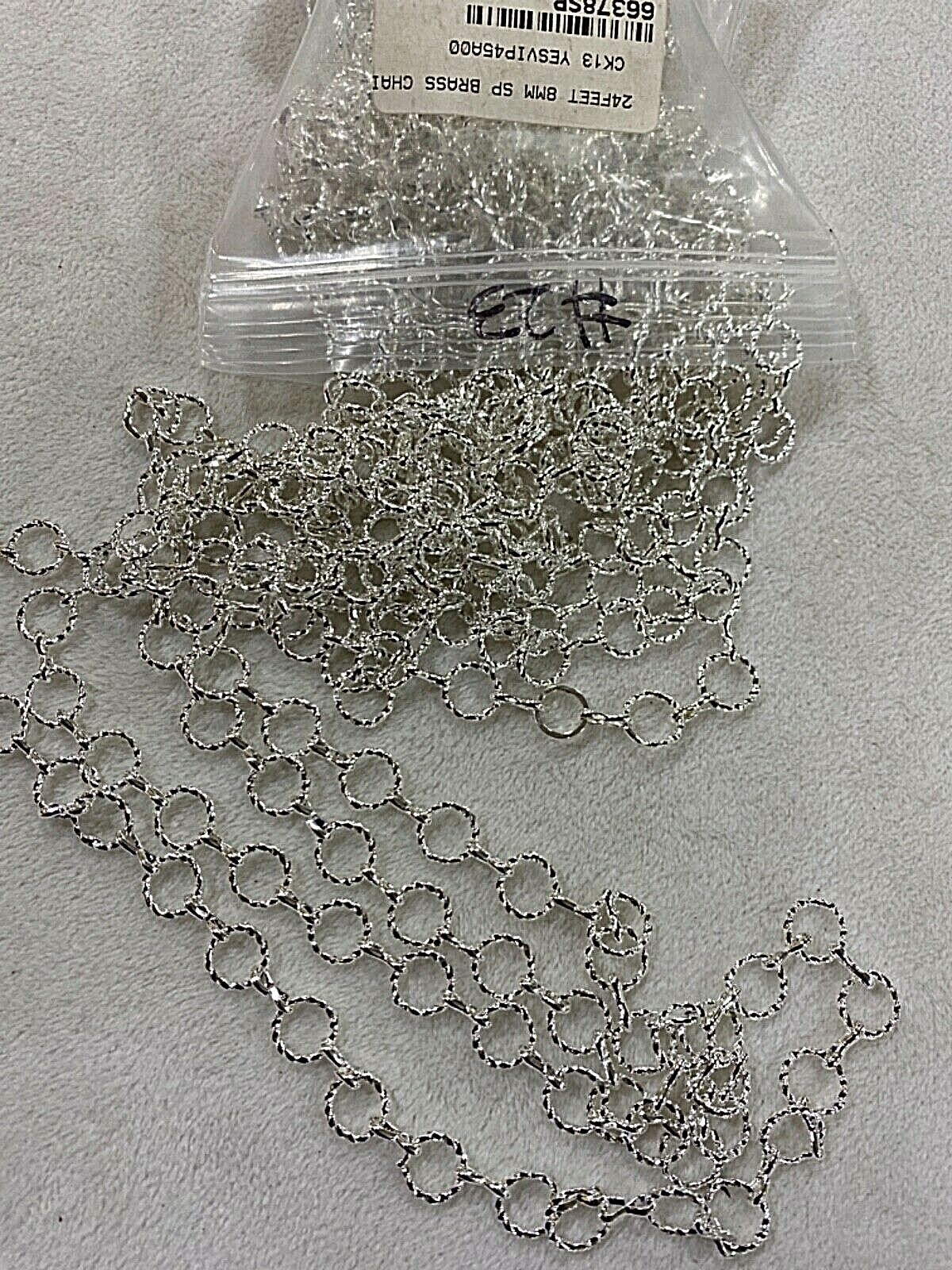 24ft per bag ~ 8mm Silver~ Rolo Twisted Rope Link Chain Box 228