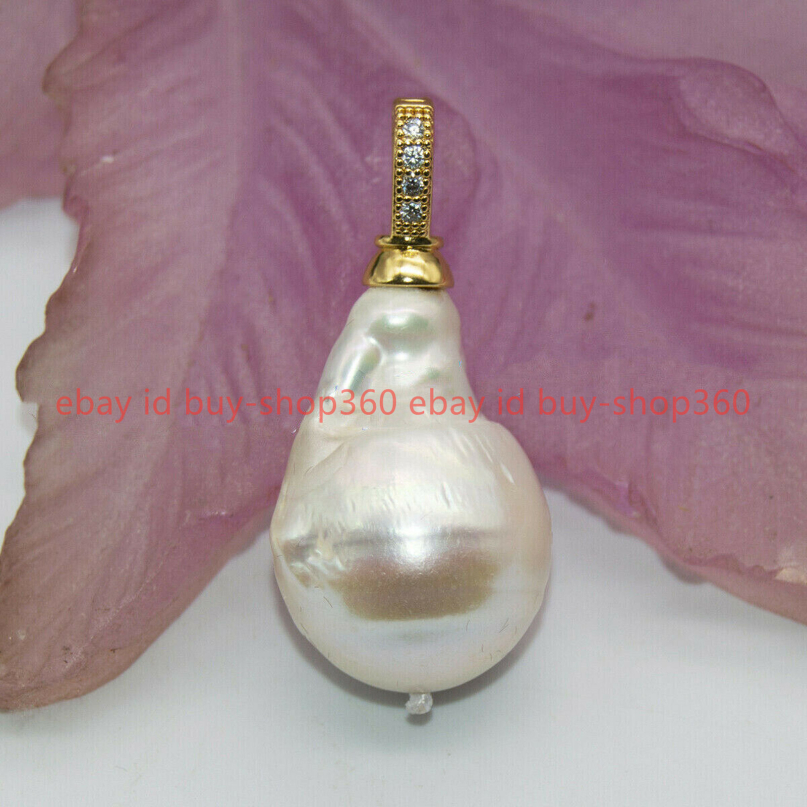 Huge 15x20mm Real Natural White Keshi Baroque Pearl Pendant