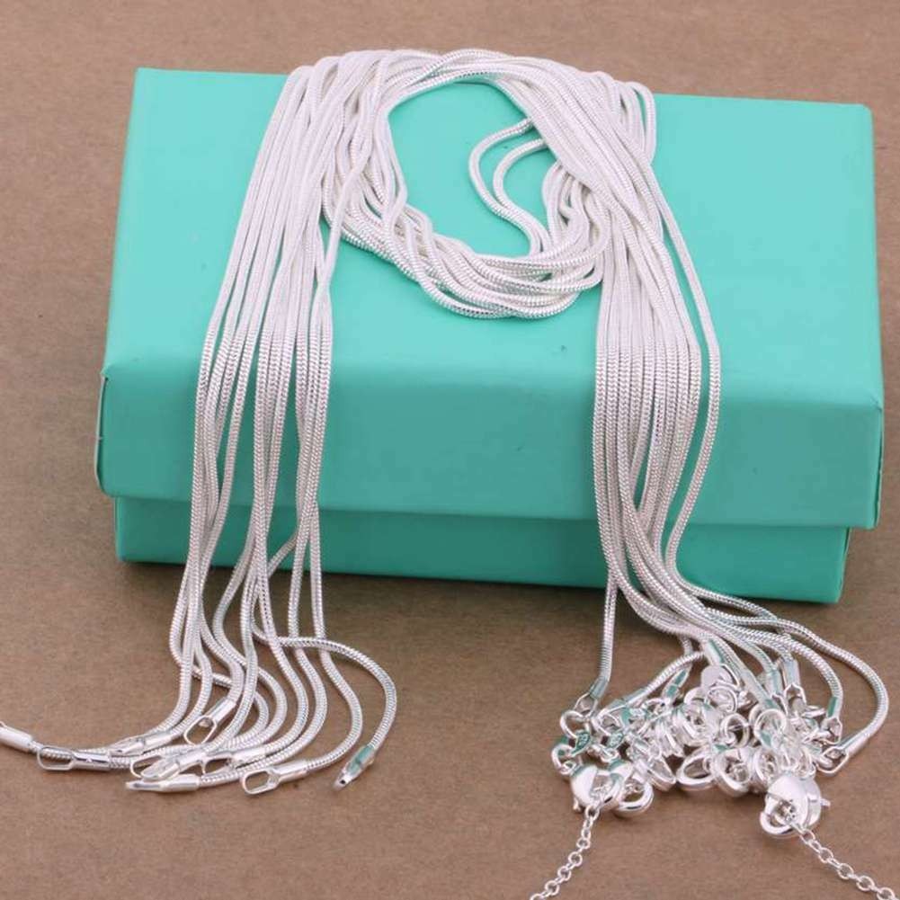 10pcs Hot Sale 925 Sterling Solid Silver 1mm Snake Chain Necklace Jewelry Gift