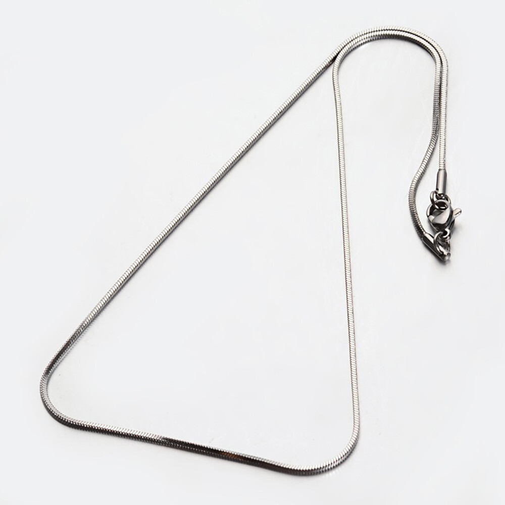 304 Stainless Steel Snake Chain Necklaces Lobster Clasps 15.7″(39.9cm) 1mm P374