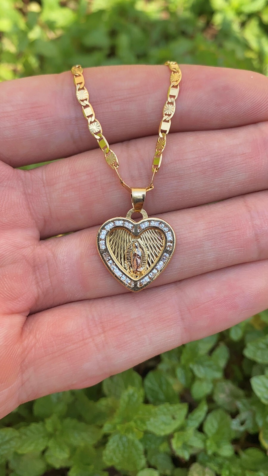 14K Gold Filled Necklace Virgem de Guadalupe Pendant Youth Adults Cadena Jovenes