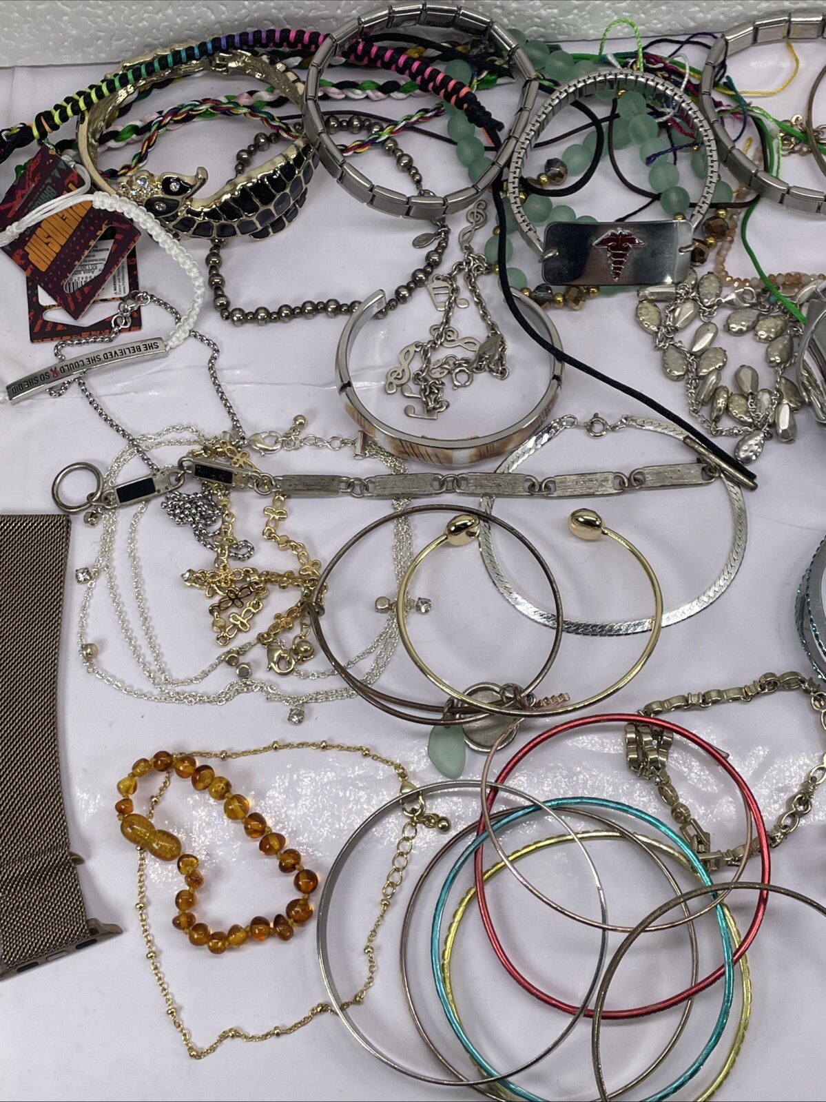 Vintage Lot of 50+ Assorted Bracelets Various Colors, Styles, Materials Women’s