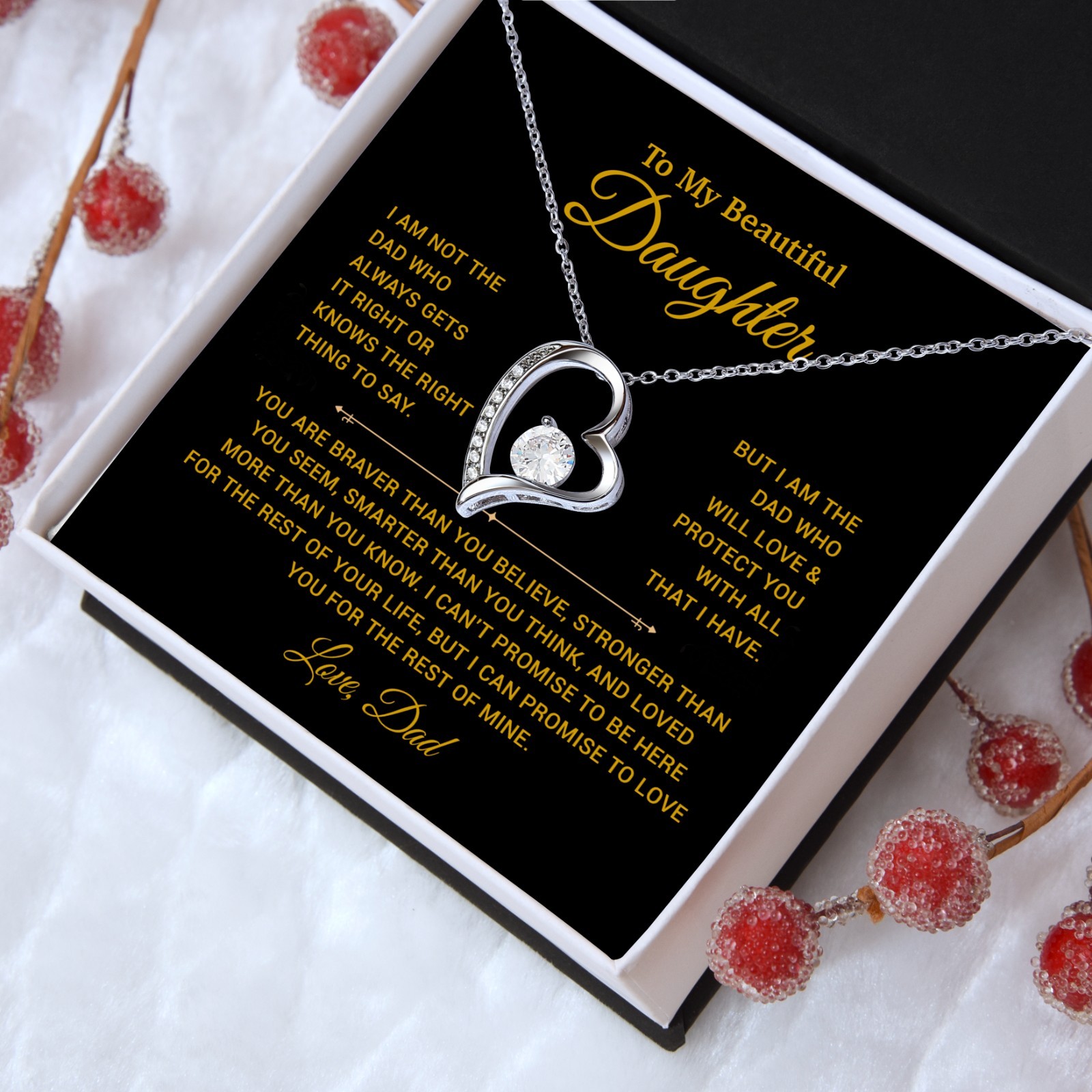 To My Daughter Necklace, Gift for Daughter from Dad, Father Daughter Necklace