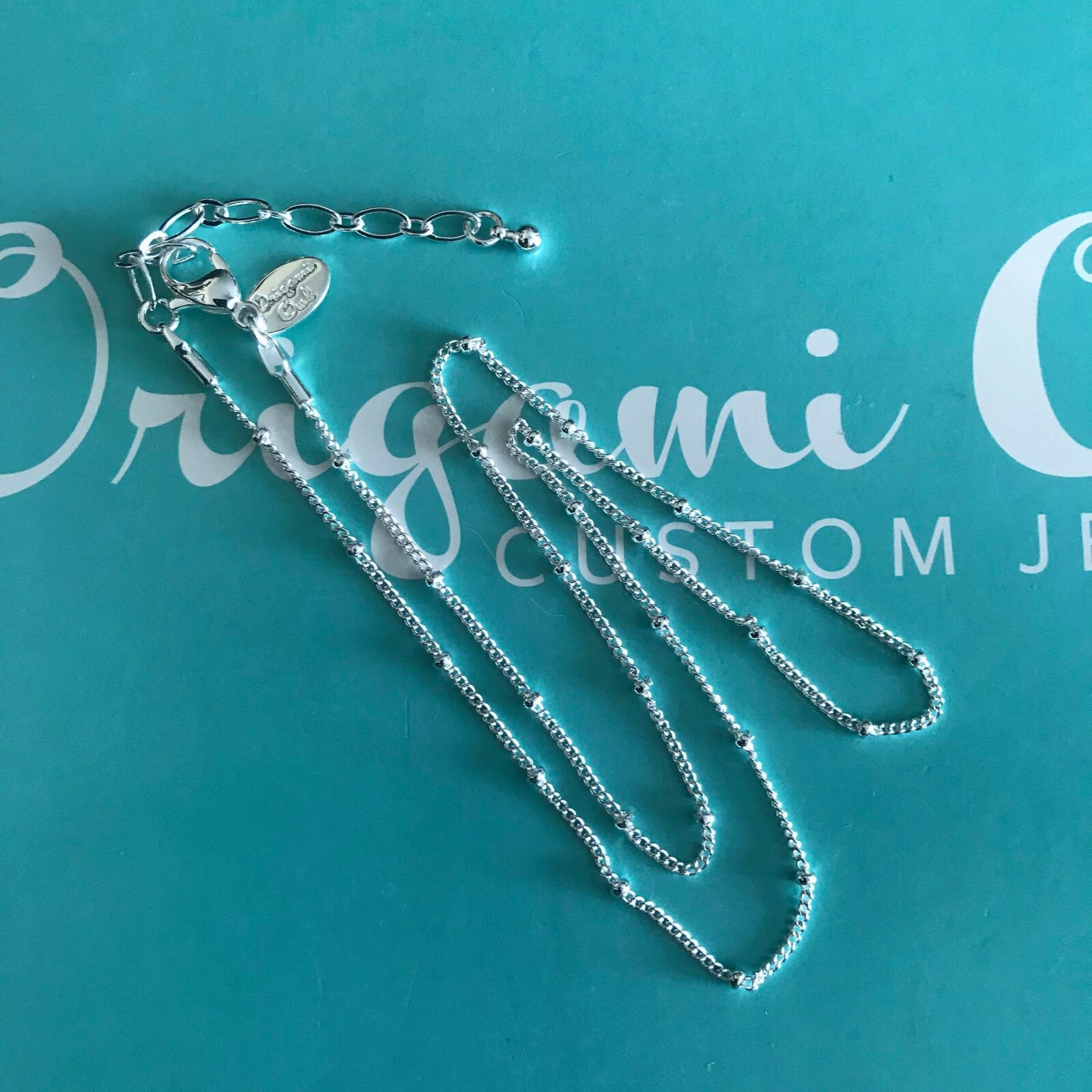 Authentic Origami Owl 16-18″ Silver Ball Station Chain “New”