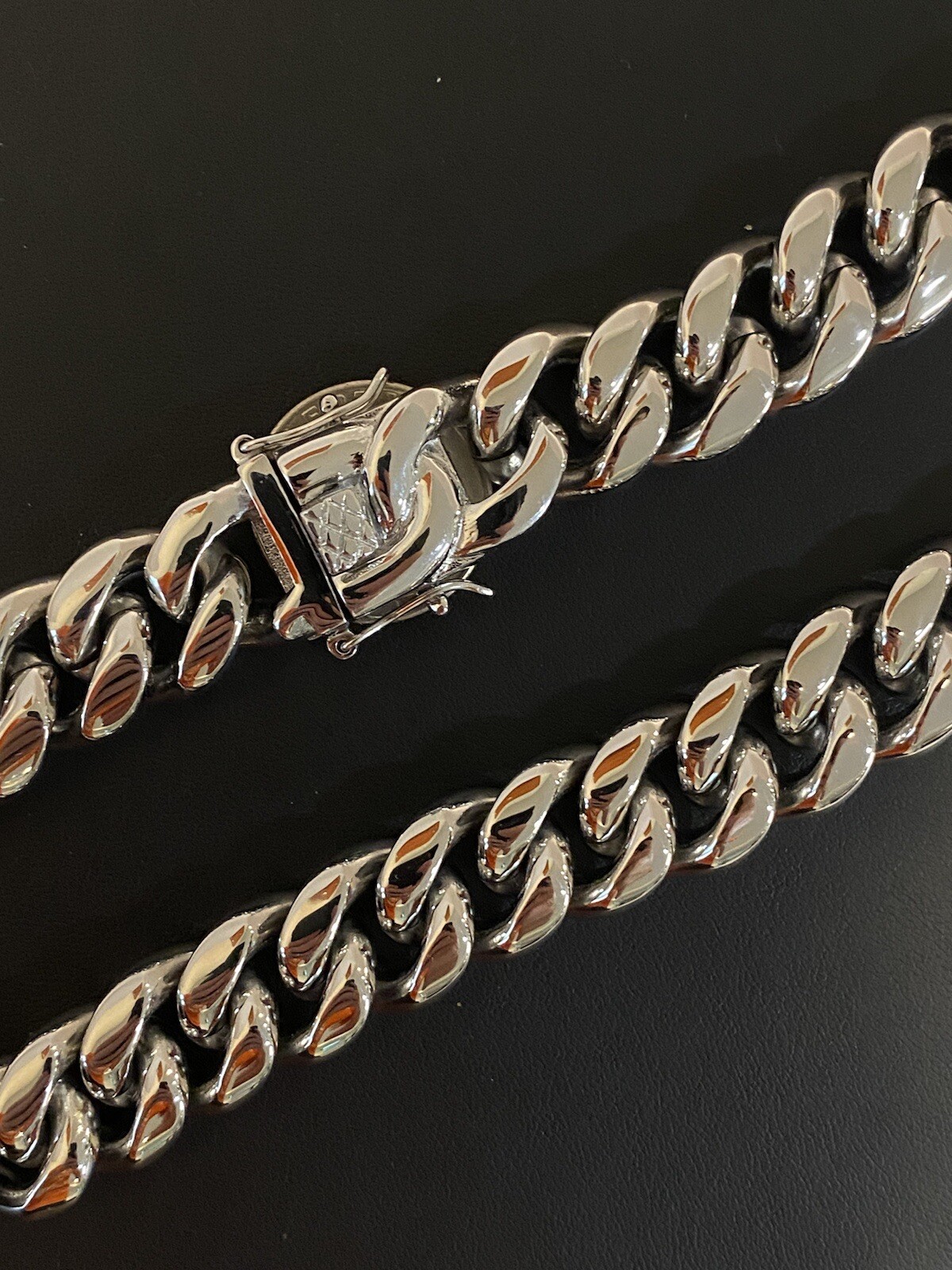 18mm Men’s Miami Cuban Link KILO Choker White Gold Stainless Real Hip Hop Chain