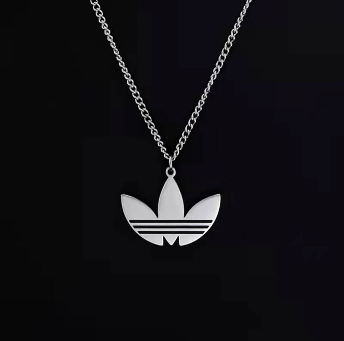 Adidas Necklace – Thin Silver Chain – 24″ Chain – Fathers Day Gift