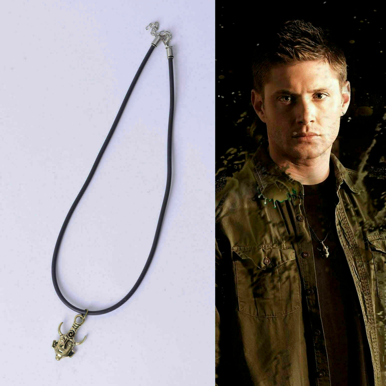 Supernatural Jensen Ackles Dean Winchester Protection Amulet Necklace