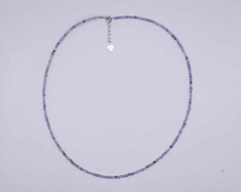 Natural Tanzanite Faceted Round Gemstone Beaded Positivity Energy Necklaces 18”