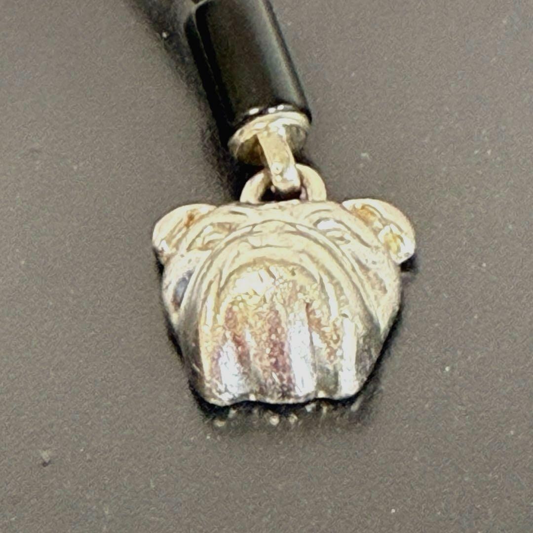 GUCCI Rare Bulldog Charm Necklace Silver Dog Excellent