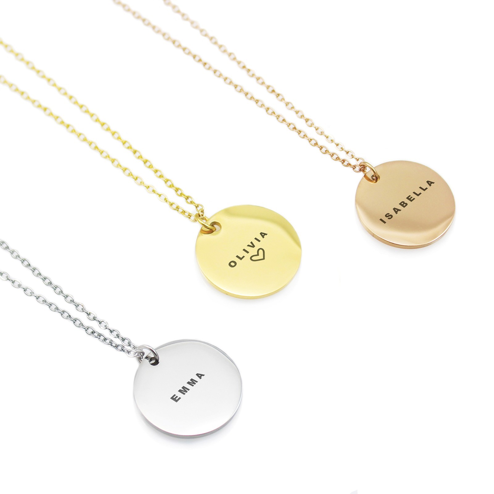 Personalized Name Necklace Engraved Message Stainless Steel Pendant Jewelry