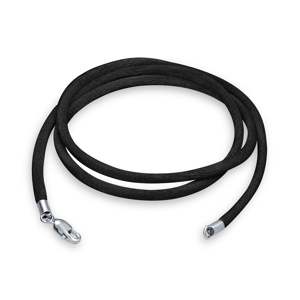 Soft Satin Silk Cord Necklace for Pendants Sterling Silver Clasp Various Lengths