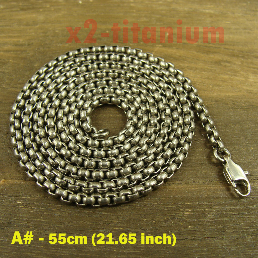 Titanium Ti 3mm Rolo box chain Clavicle necklace anti allergy XH283A