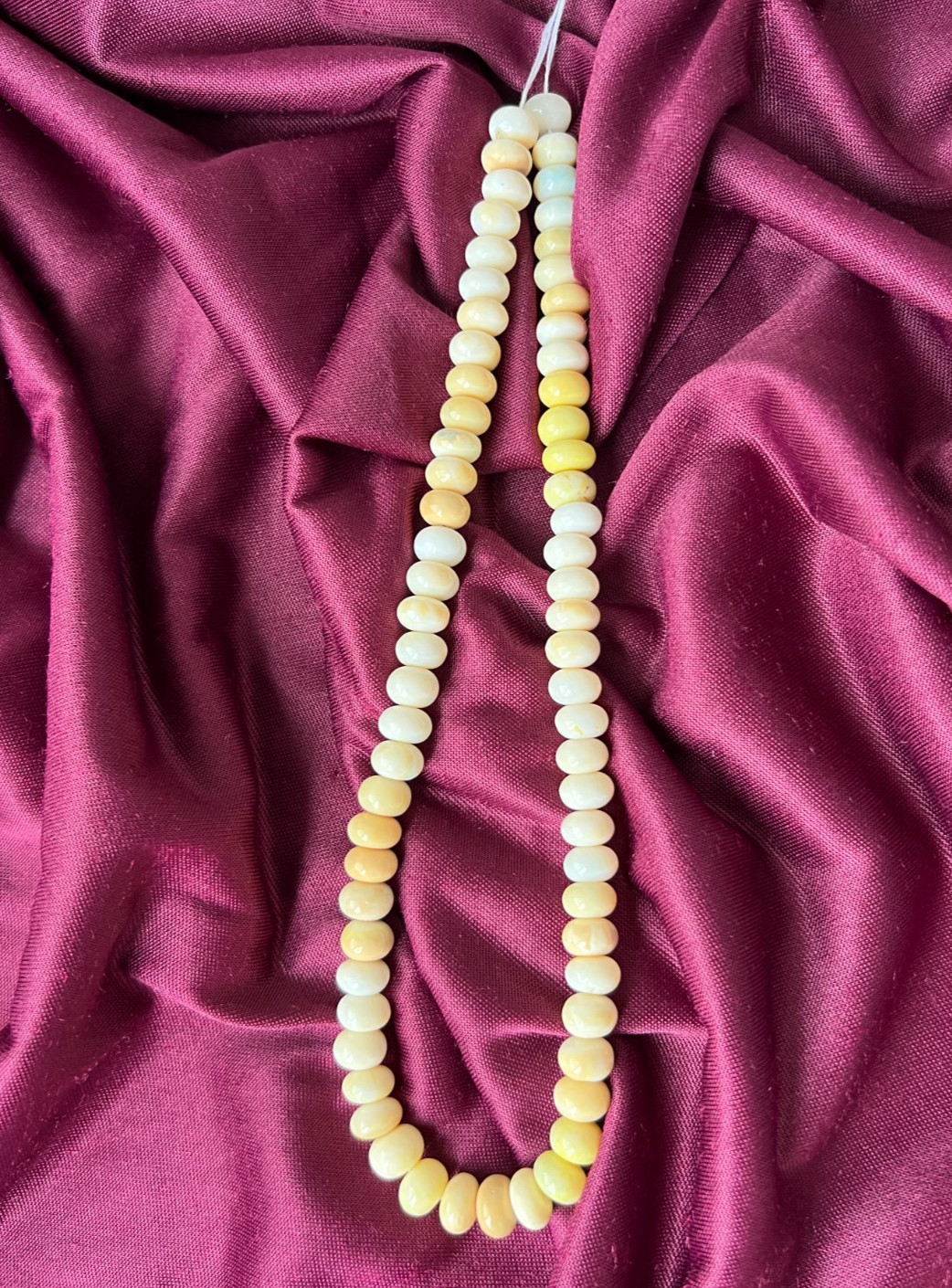 Natural Opal Rondelle Bead Strand Cream Yellow Jewelry Making 16″ Necklace