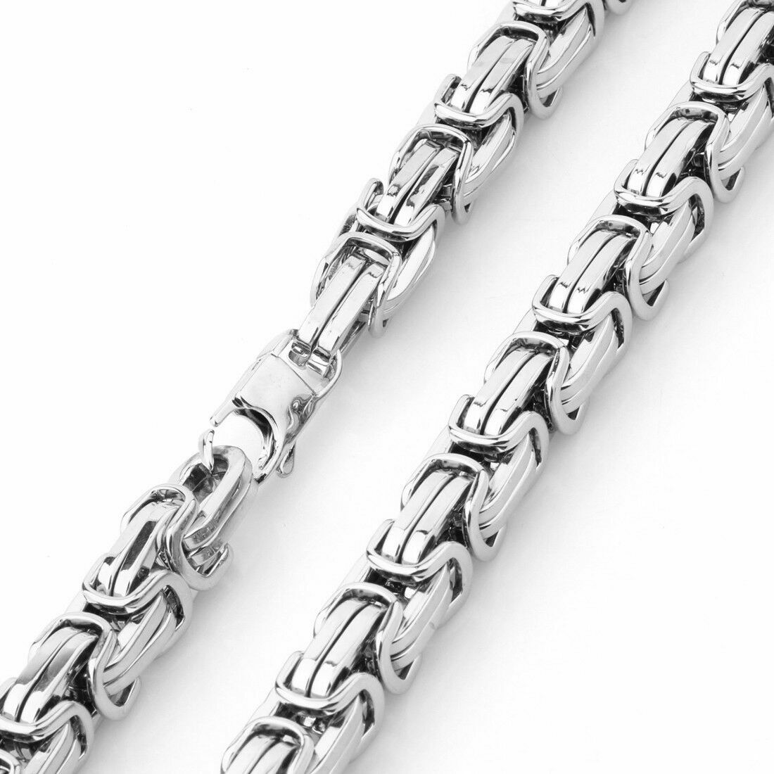 15mm Huge Silver Stainless Steel Byzantine Link Mens Chain Necklace 7-40inch