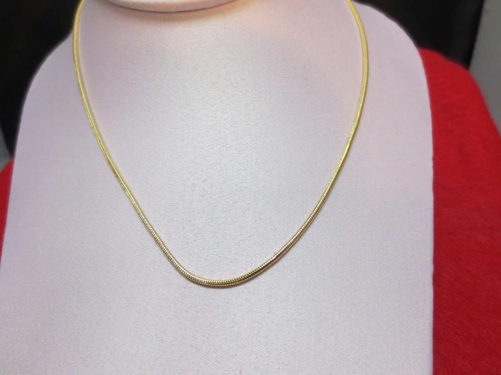 14 KT GOLD PLATED 1.6MM SNAKE CHAIN – USA SELLER-SIZES 7 TO 30 INCHES