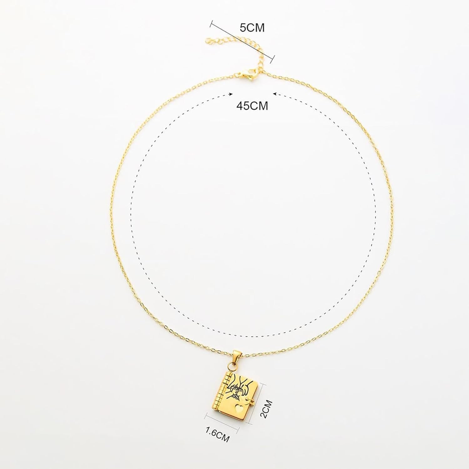 Book Necklace for Daughter Engraved Pages Gift Jewelry Adjustable Chain