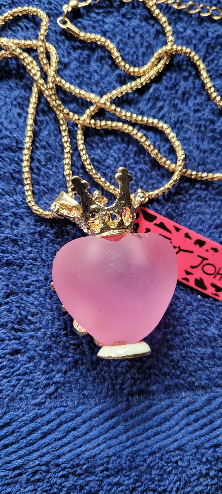 New Betsey Johnson Necklace Vase Flowers Purplish Pinkish Cute Collectible Nice