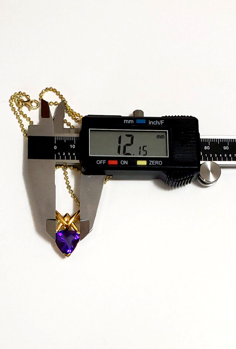 18K Over 925 Sterling Silver ROSS SIMONS Purple Trillion Cubic Zirconia Necklace