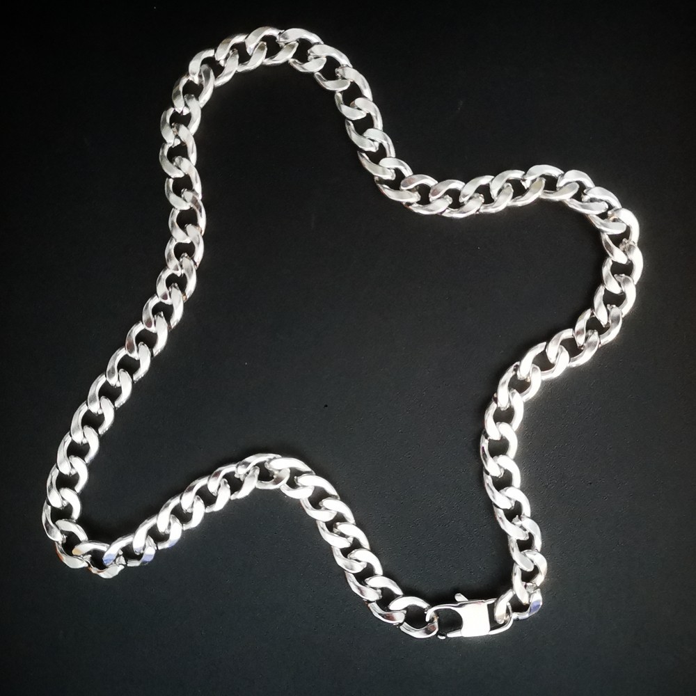 Large punk style hip-hop style stainless steel bracelet / necklace 7-30in W:12mm