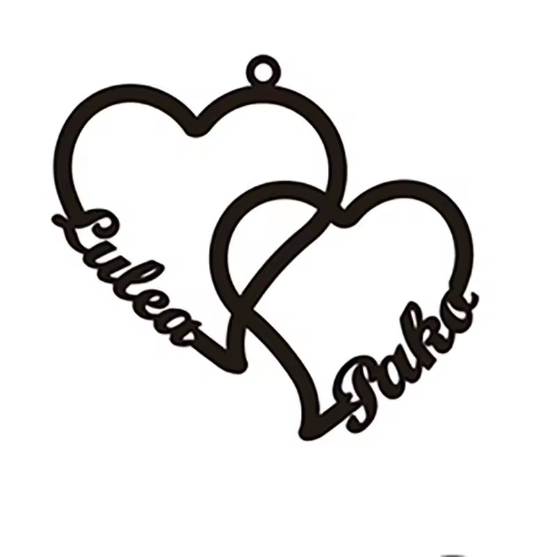 Custom 2-5 Name Heart Pendant Necklace Jewelry Family Gold Silver Rose Gold Gift