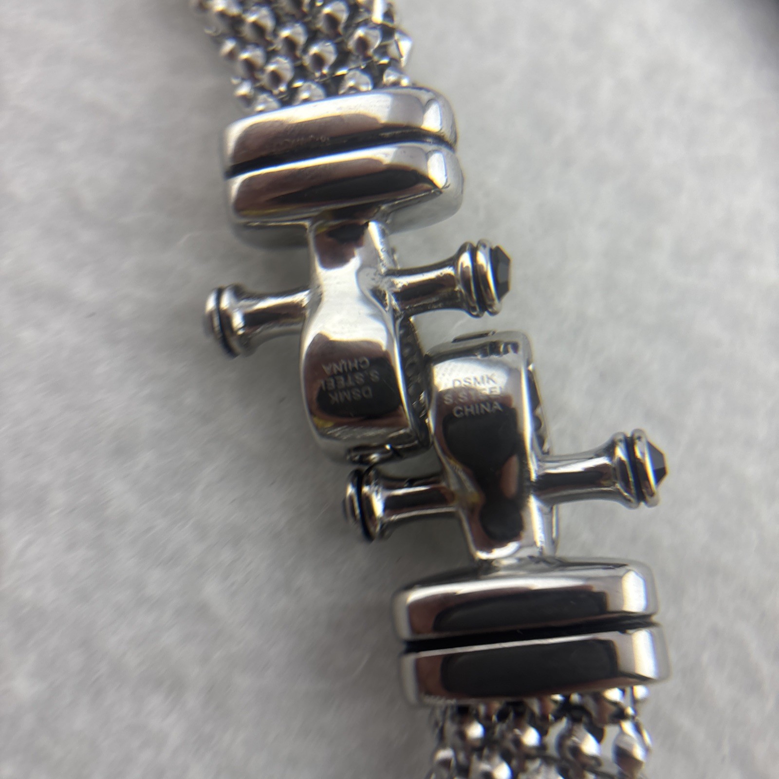 Emma Skye DSMK Stainless Steel Mesh Necklace & Bracelet Set Magnetic Clasp