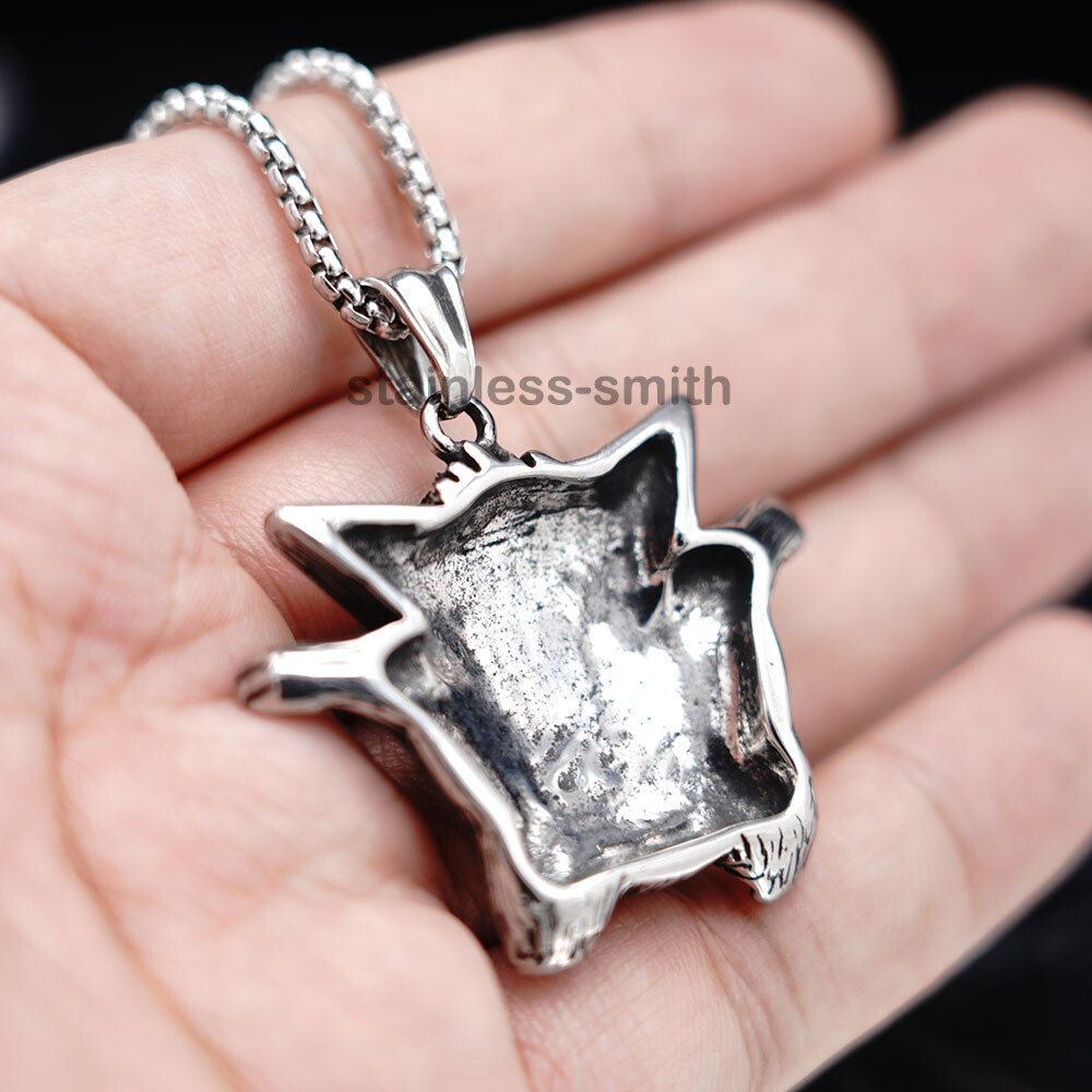 Mens Kids Boys Pokemon Gengar Pendant Necklace For Boys Chain Stainless Steel