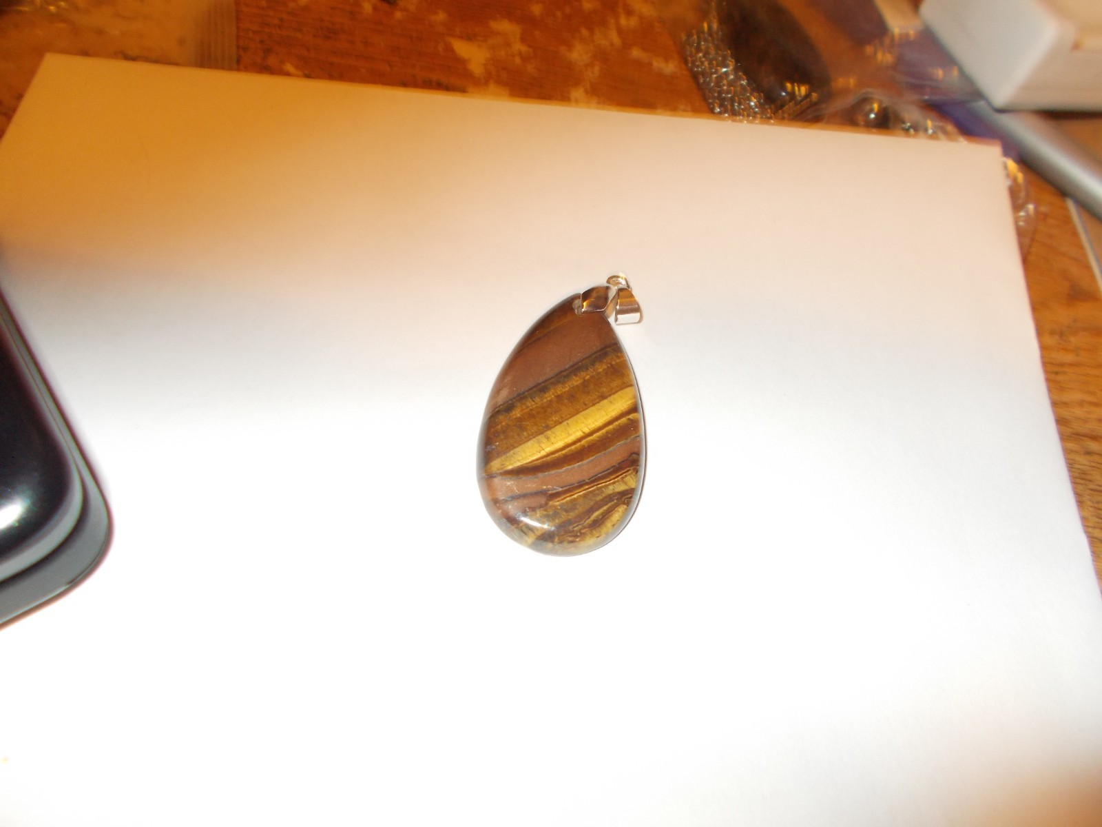 Beautiful Tiger Eye Gem Pendant! 1 3/4″ X 1″ FREE SHIPPING IN THE USA!