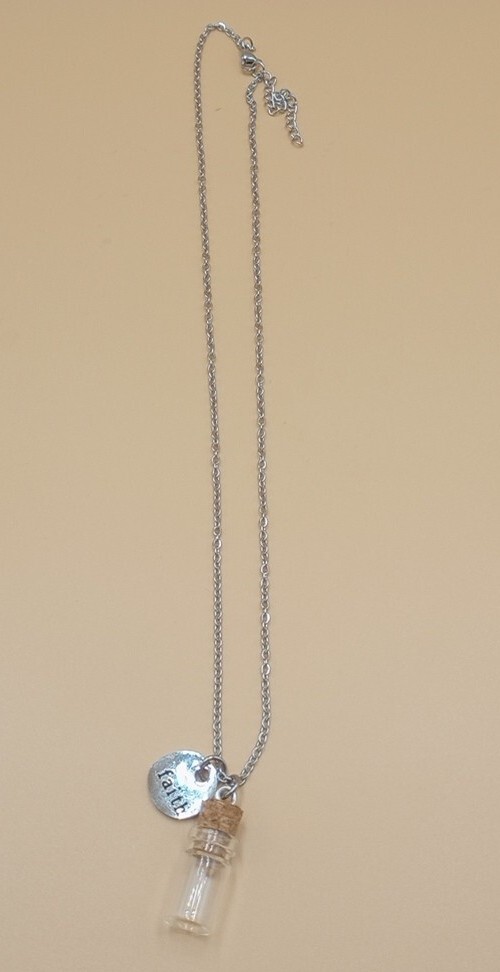 Mustard Seed Bottle Charm Necklace Matthew 17:20