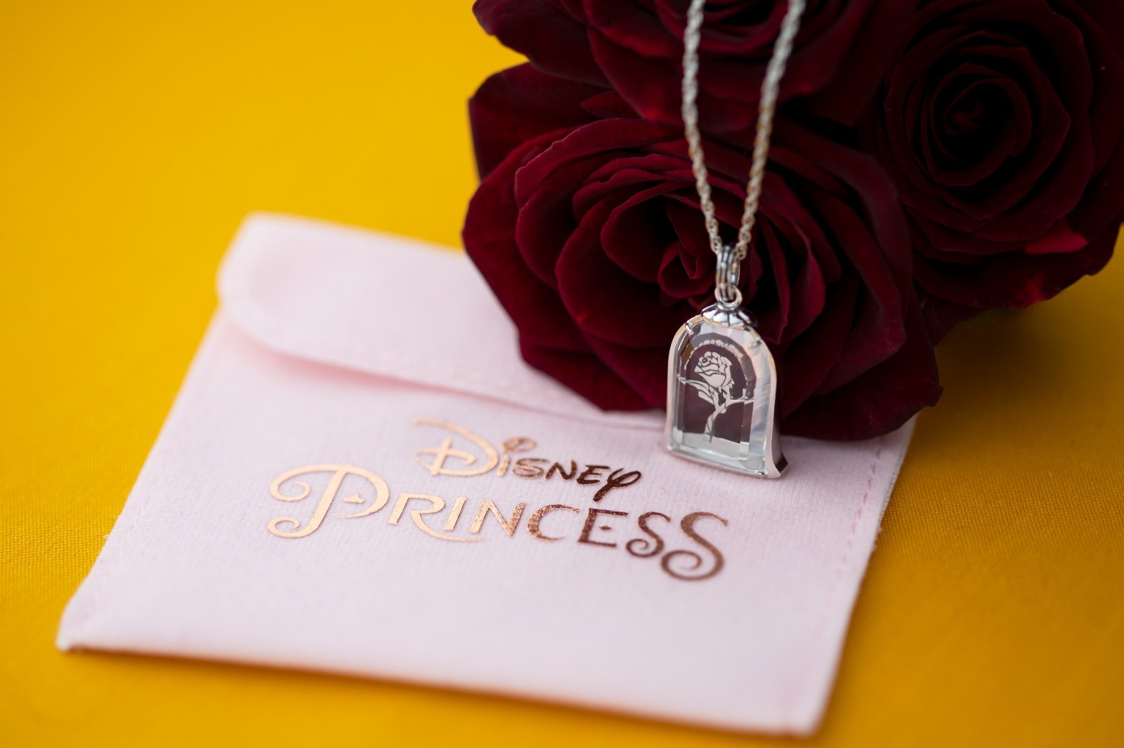 Disney X RockLove Beauty and the Beast Enchanted Rose Intaglio Pendant – Silver