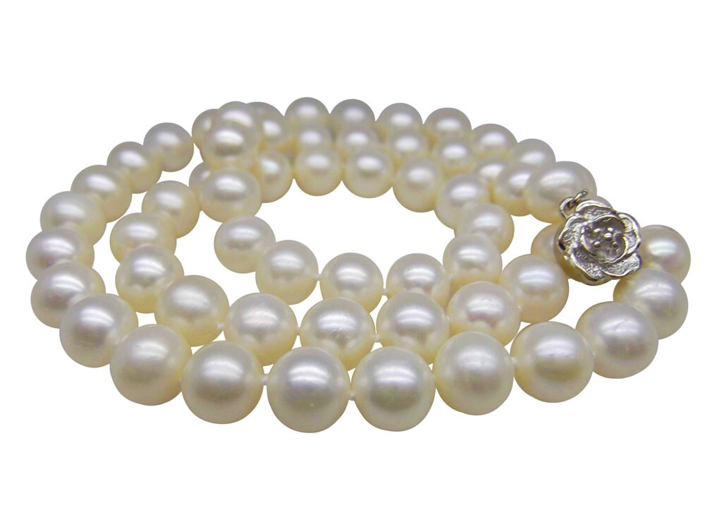 14″ Inch Kids 6-7mm White Round Pearl Necklace Girl Cultured Freshwater