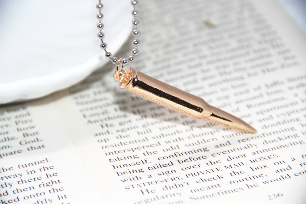 Bullet Shell Full metal jacket Pendant key chain Shiny copper color beauty USA
