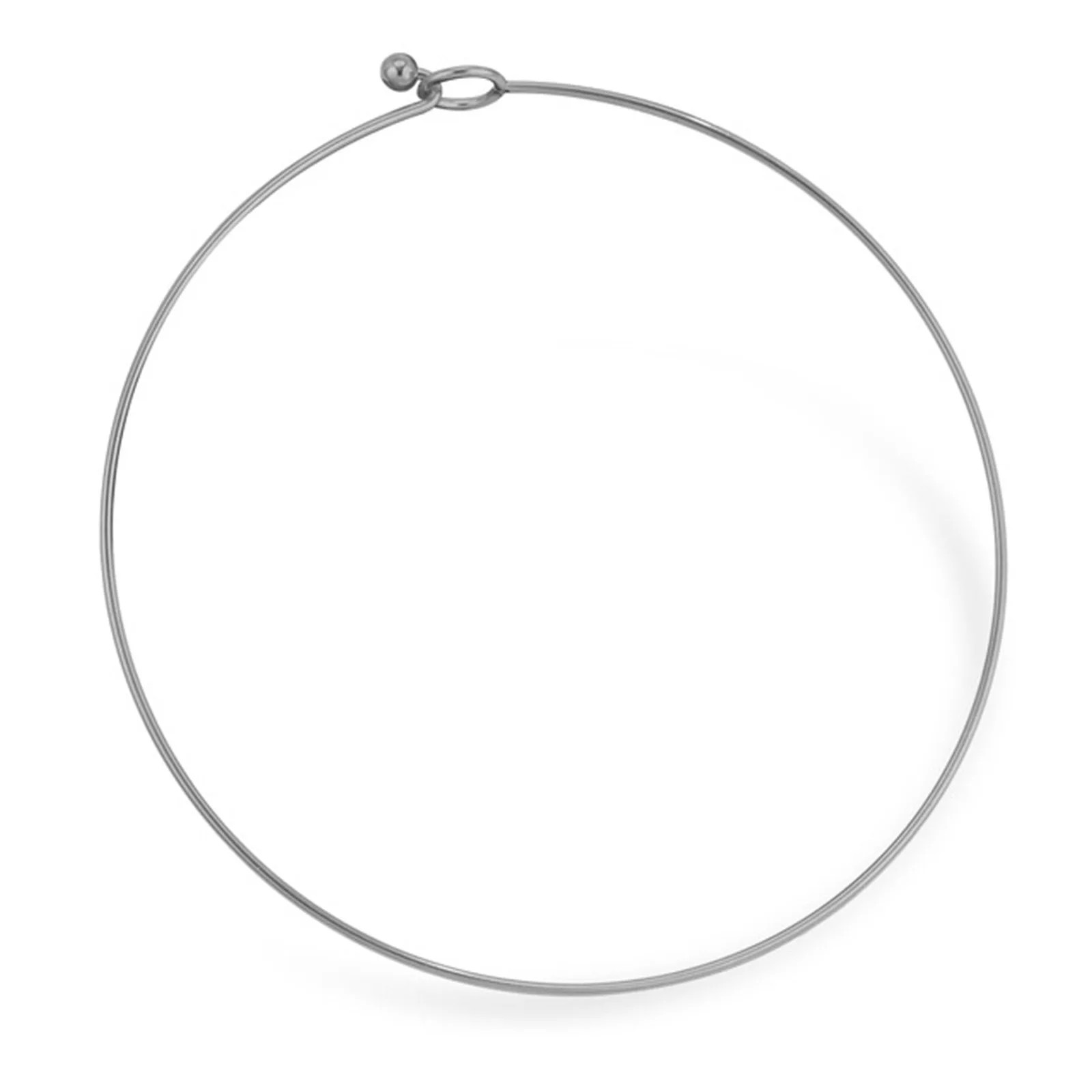 Collar Necklace Stainless Steel 43cm Openable Cuff Round Wire DIY Jewelry