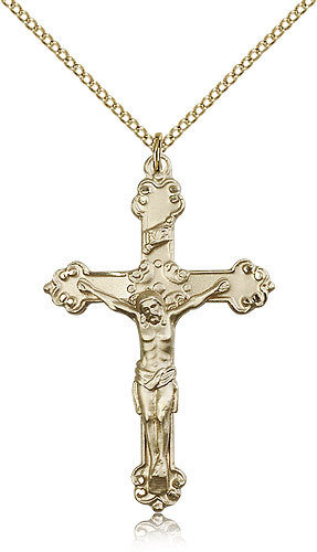 Gold Filled Crucifix Pendant For Women On 18 Chain – 30 Day Money Back Guara…