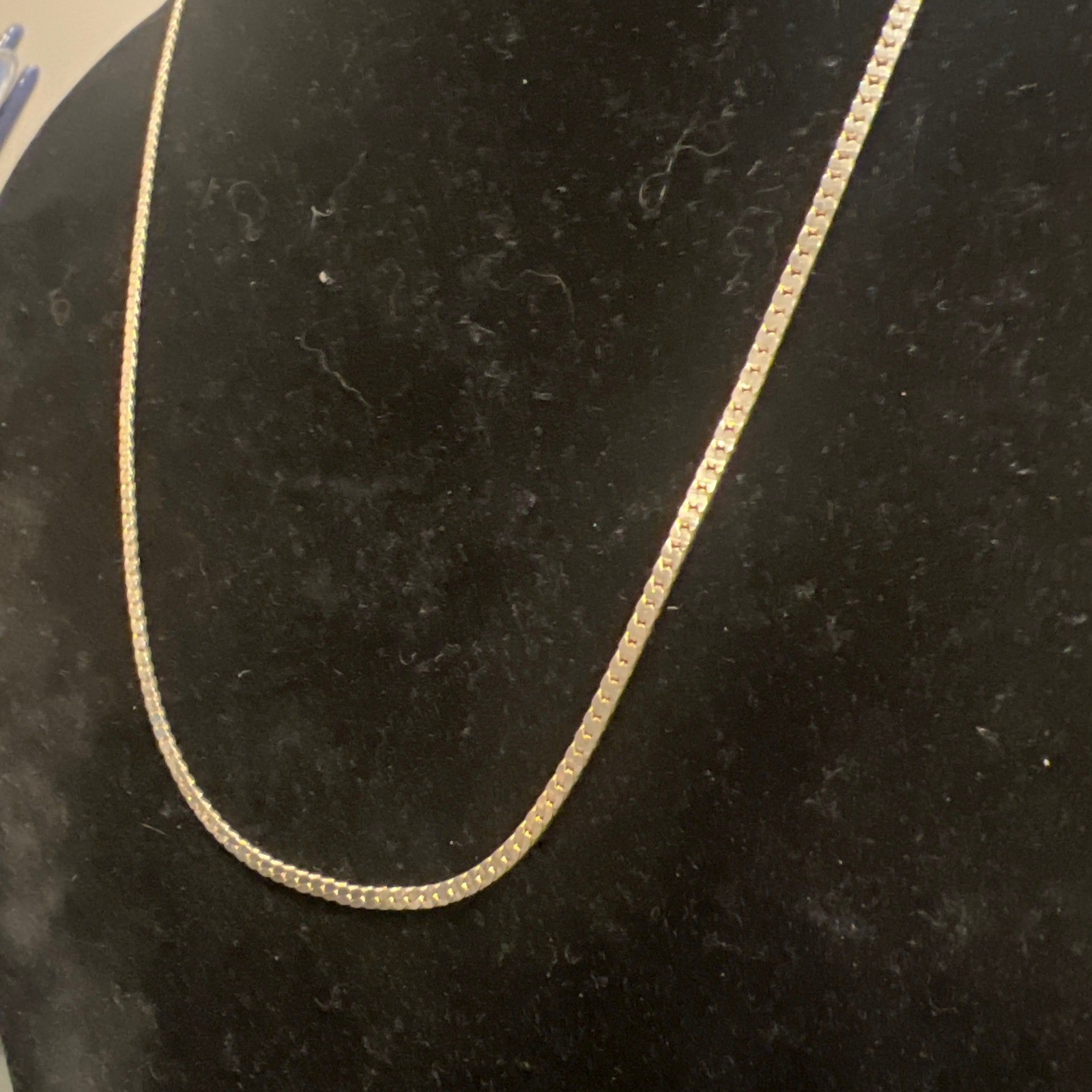 Vtg Trifari Gold Tone Flat Curb Link Chain Necklace 24 Inch Minimalist Classic