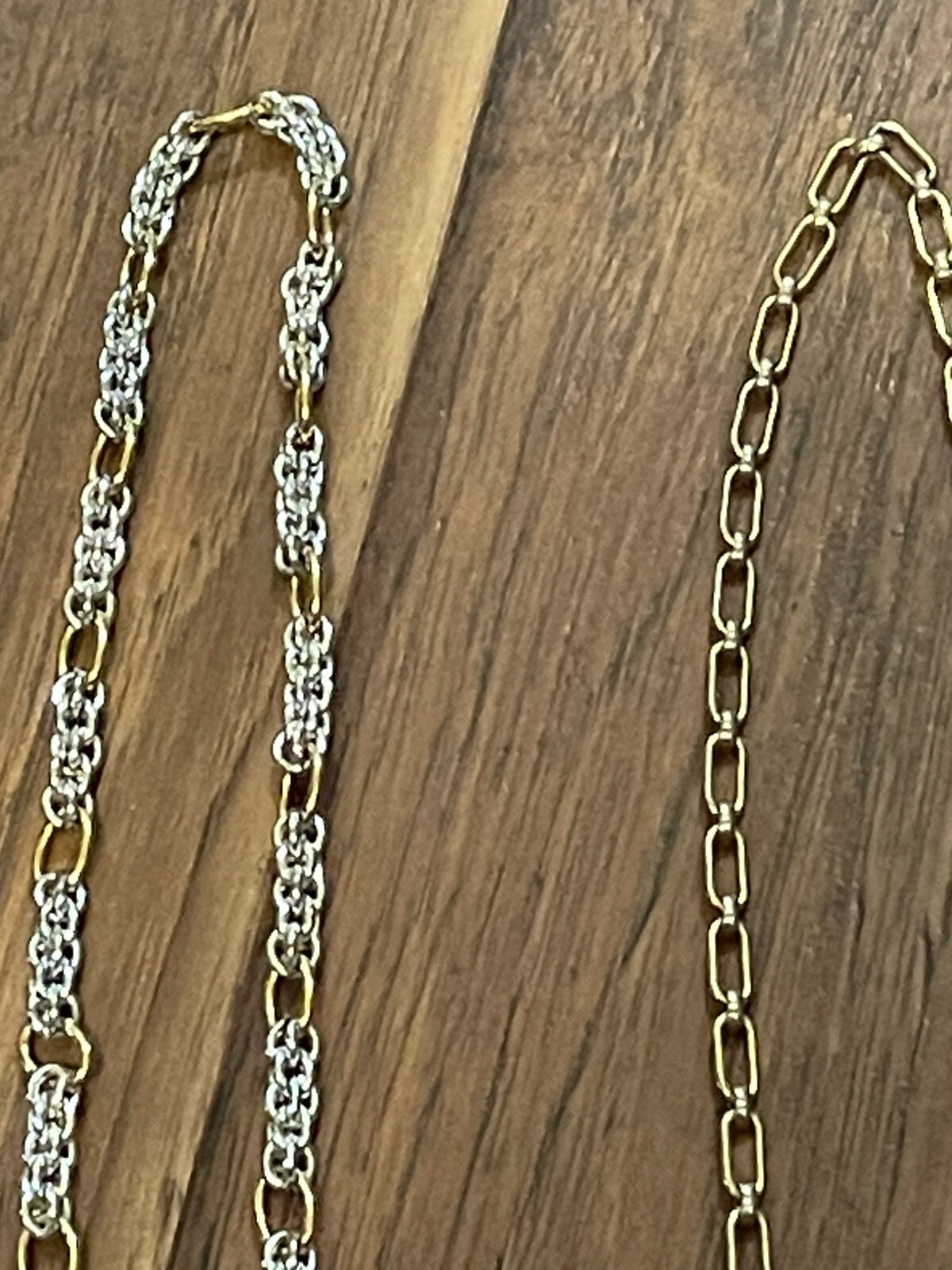 SW Virginia Estate Sale Find 15in Silver Tone, 15in Gold Tone Chains