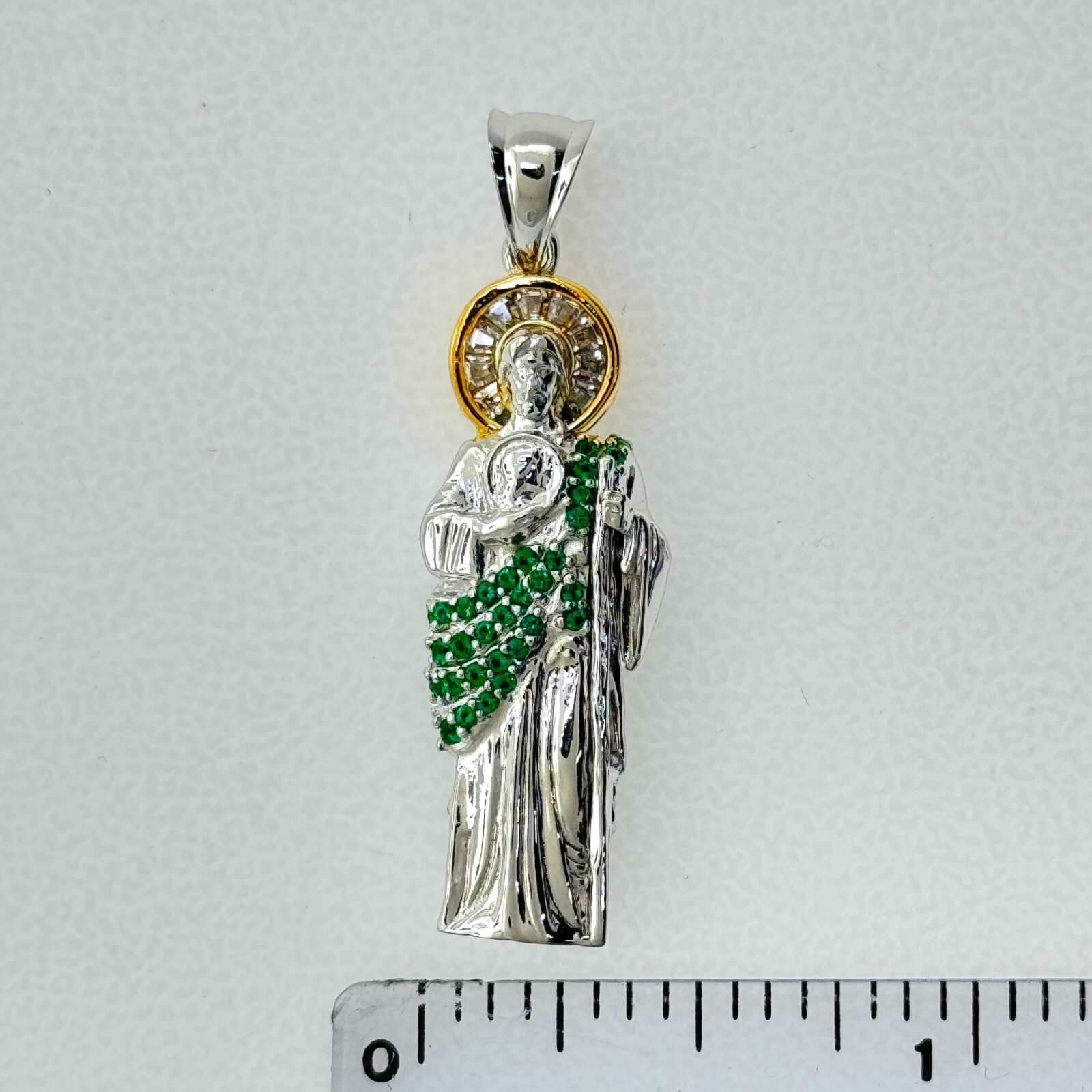 Silver 925 CZ Saint Jude Pendant Rhodium finish for last longer