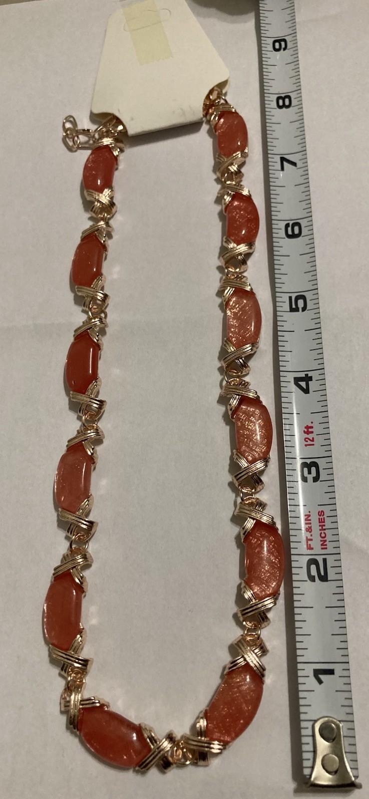 Cherry Quartz Molto Kiss Necklace in Rose Gold Tone 18-20 Inches Adjustable