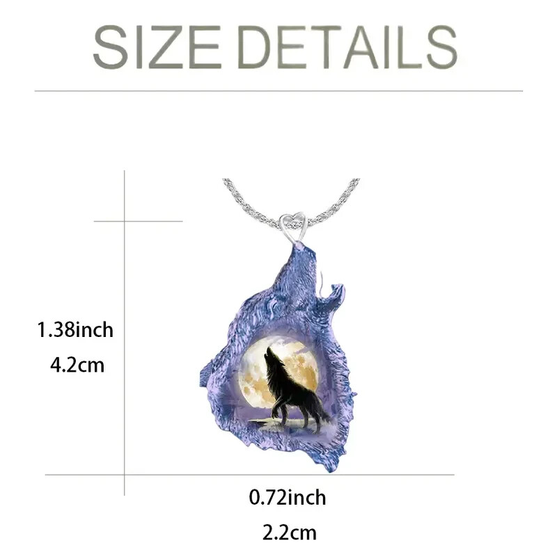 Beautiful Inner Wolf On Howling Wolf Pendant & 17″ Necklace! FREE SHIP IN USA