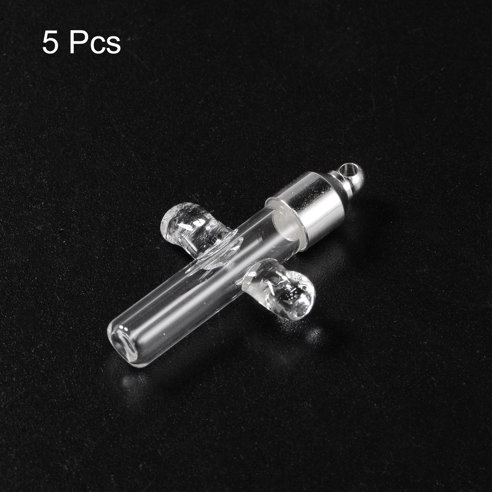 5pack Name on Rice Glass Vial Pendant Cross