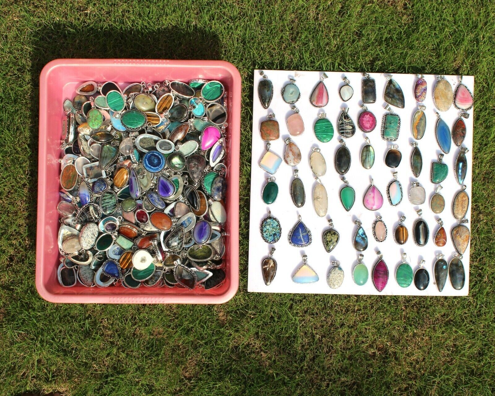 Turquoise & Mix Gemstone 925 Sterling Silver Plated 25 PCs Designer Pendant Lot