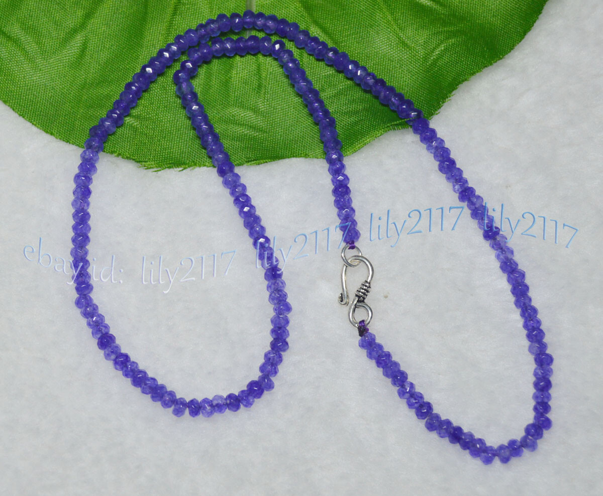 Multicolor 2x4mm Faceted Assorted Gemstones Jade Rondelle Beads Necklace 16-36”