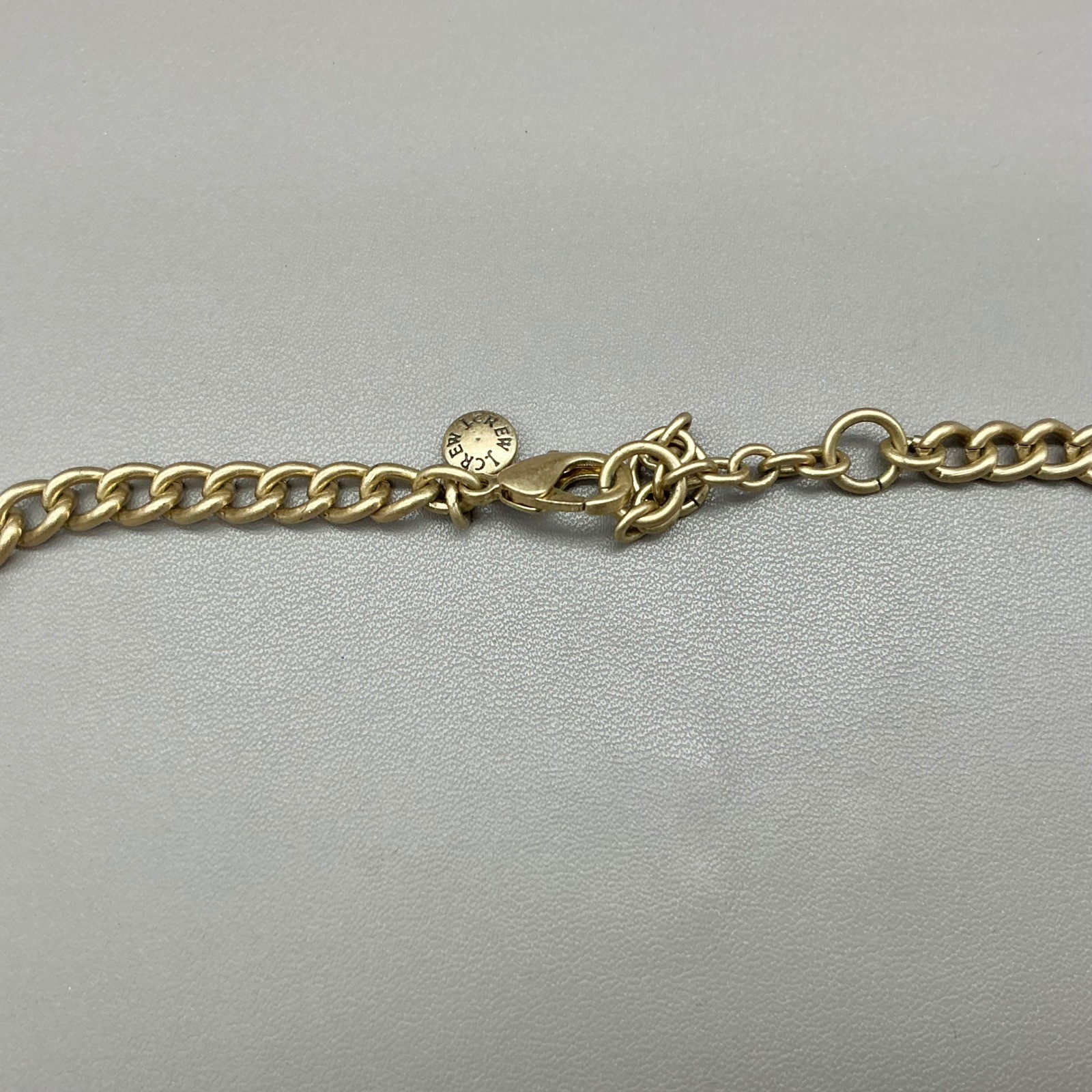 J.Crew Necklace Blue Crystal Statement Bib Gold Tone Teardrop Adjustable 16-18″