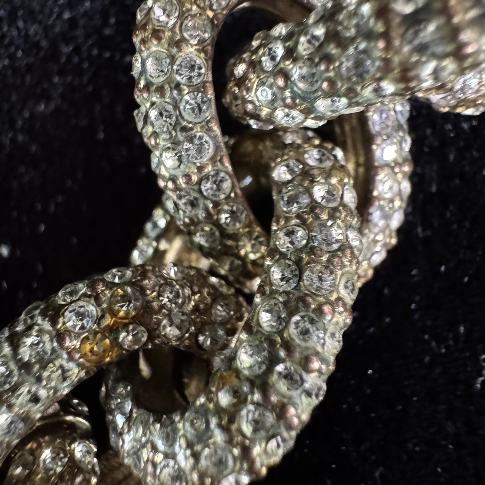 J Crew Pave Chain Necklace in Gold Crystal Rhinestones Pavé Chunky Glam 16-18”