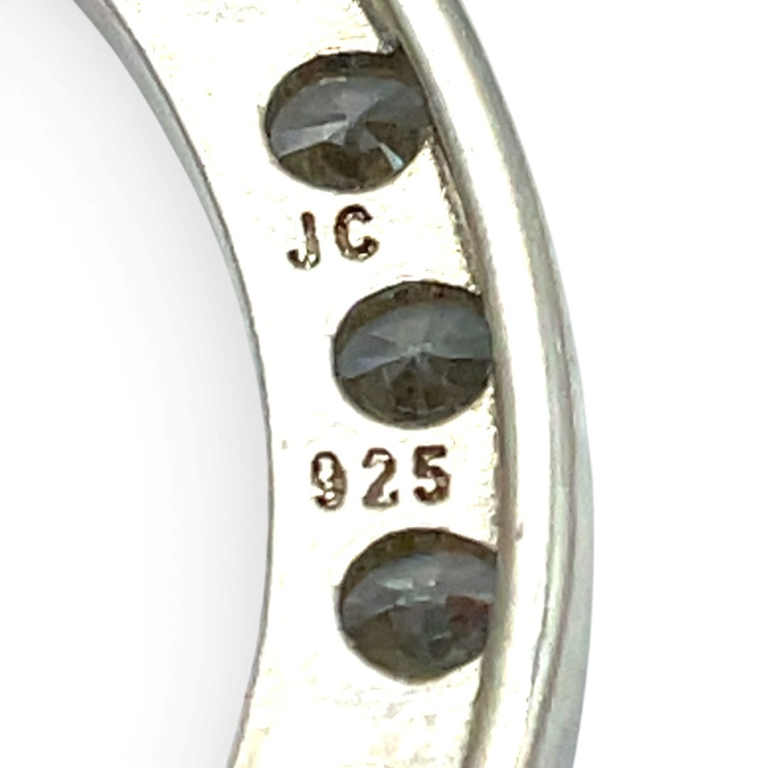 Sterling Silver White/Colorless Cubic Zirconia Circle Pendant 20in (KS1026913)