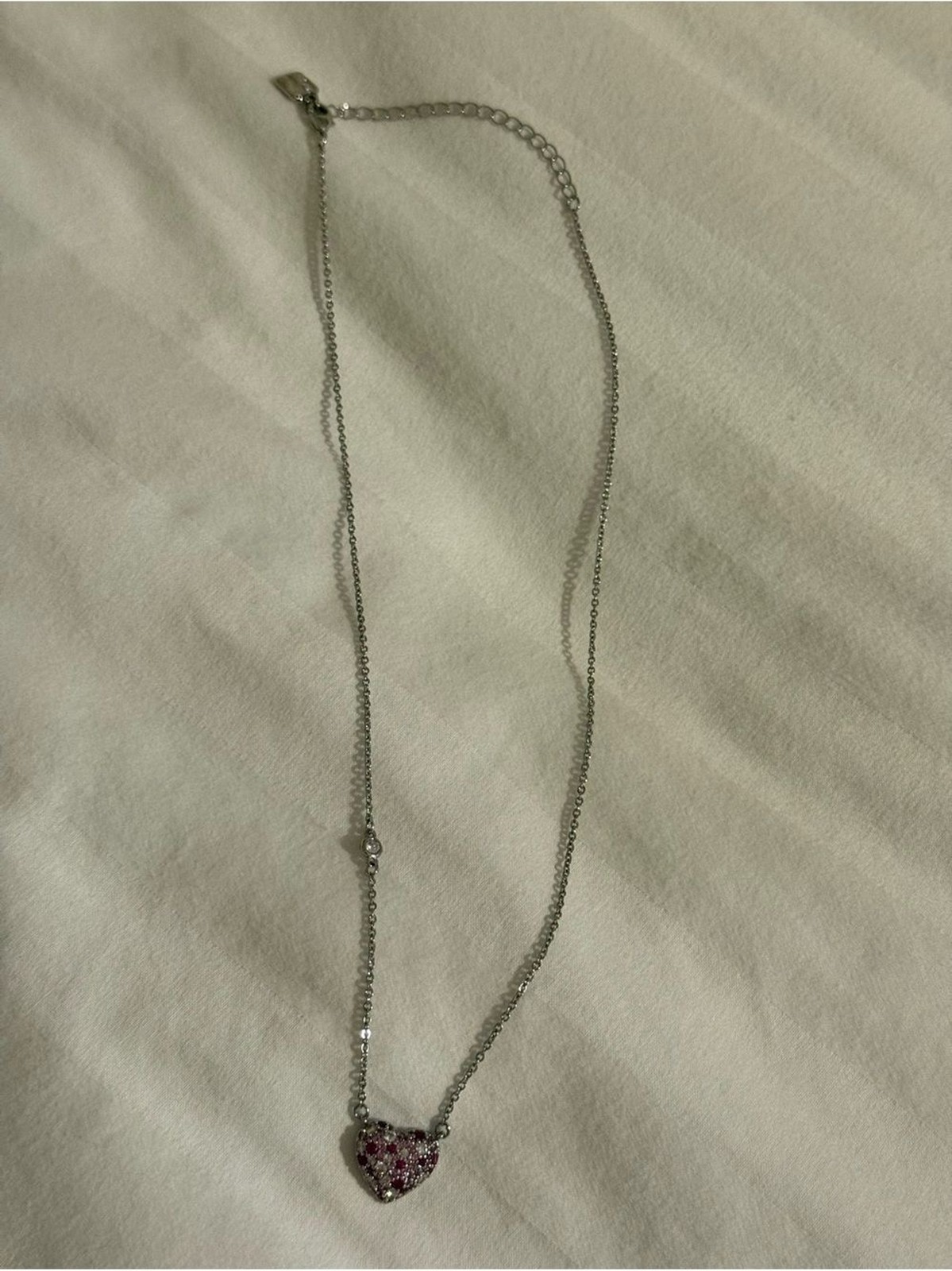 Park Lane Heart Pendant Necklace with Pink Crystal Accents
