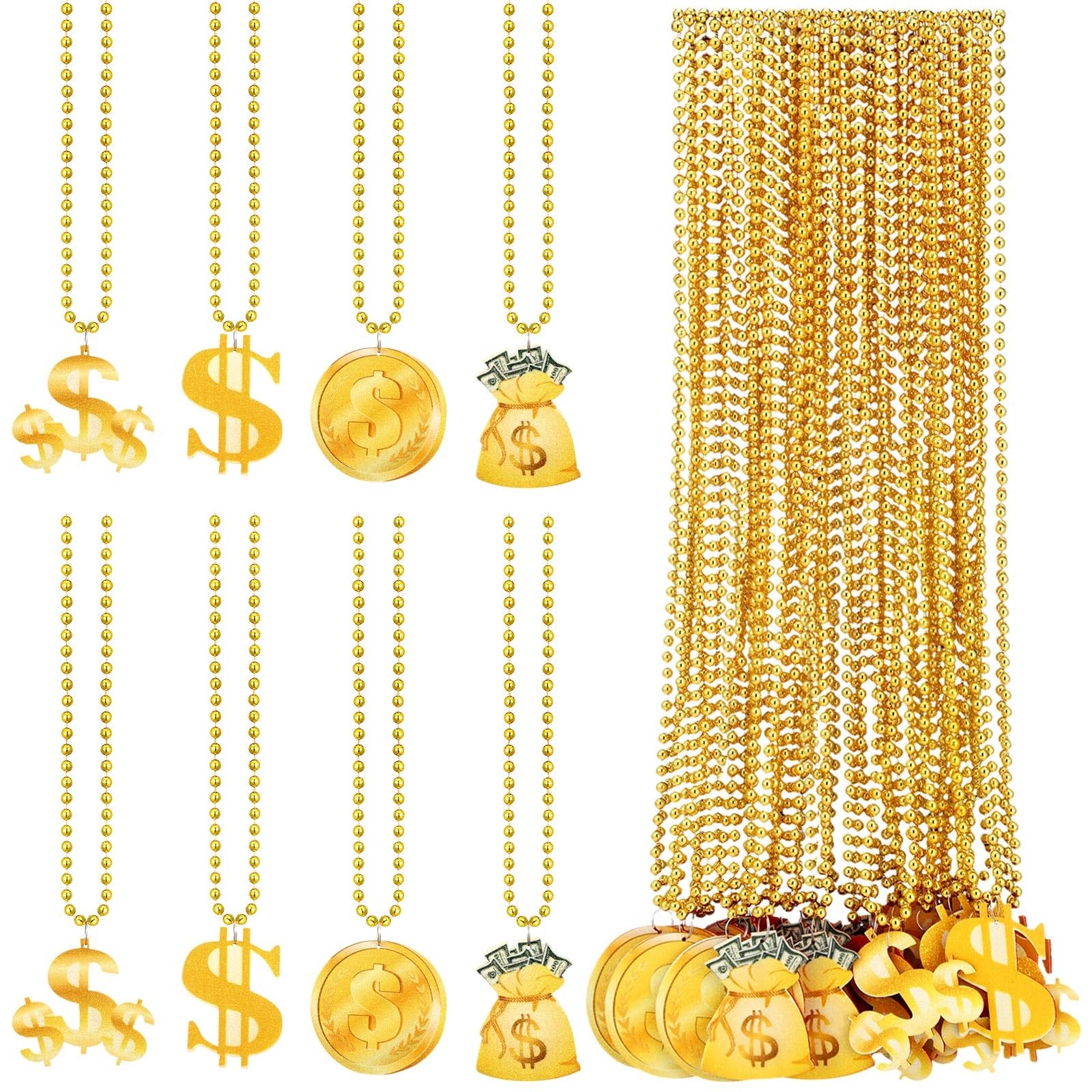 Otuuz 36 Pcs Gold Dollar Sign about 31.5 inches/ 80 cm in circumference, gold
